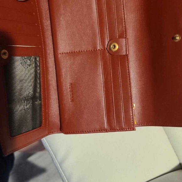 RUDSAK leather rust color and brass hardware long folded wallet - Picture 2 of 4